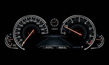 gerçekçi araba elektrik pano. 