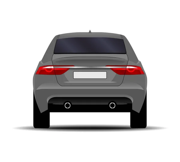 Realistic Car Sedan Back View — Stock Vector