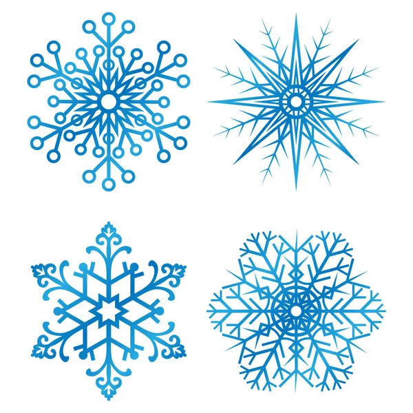 青い雪の結晶に設定します ベクトル — ストックベクタ