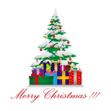 Hediyeler ile vektör Noel ağacı
