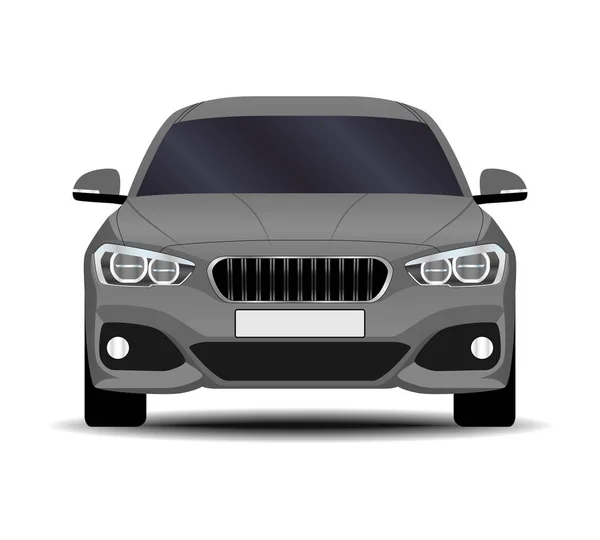 Realistic Car Hatchback Front View — Stock Vector