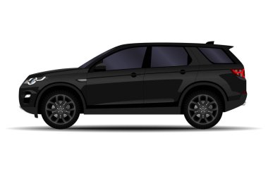 Gerçekçi bir SUV arabası. yan görünüm.