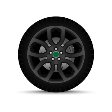 Araba tekerlek. Frenler ile lastik