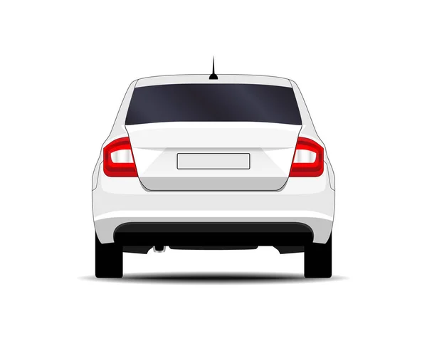 Realistic Car Sedan Back View — Stock Vector