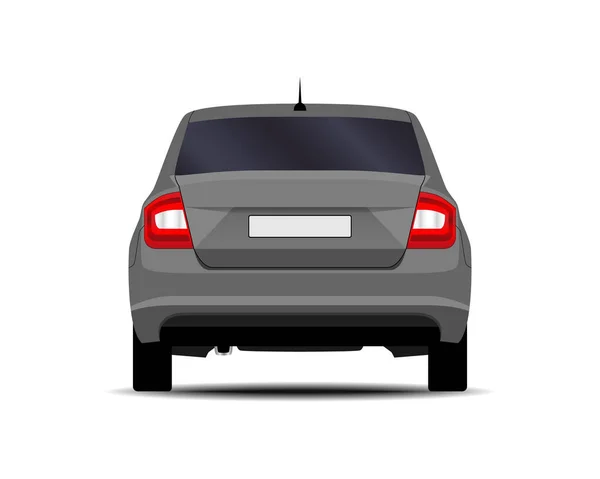 Realistic Car Sedan Back View — Stock Vector