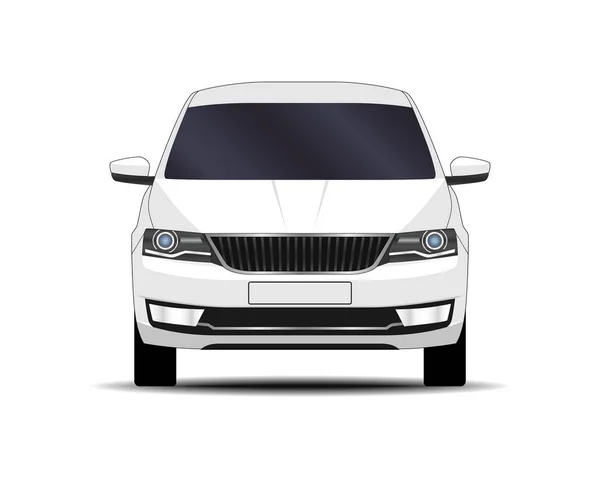 Realistic Car Sedan Front View — Stock Vector
