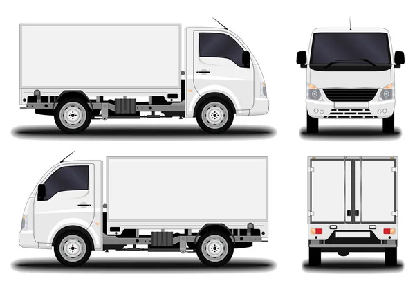 Camion Realistico Vista Frontale Vista Laterale Vista Posteriore — Vettoriale Stock