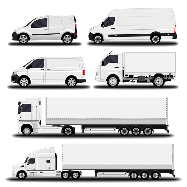 Véhicules Prêts Camion Cargo Van — Image vectorielle
