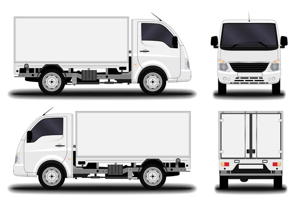 Realistic Truck Front View Side View Back View — Stock Vector