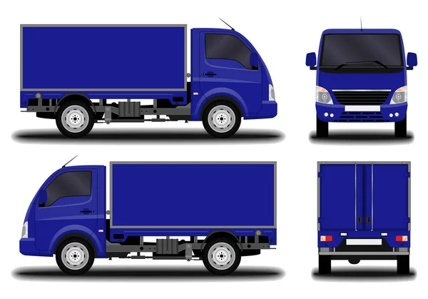 Realistic Truck Front View Side View Back View — Stock Vector