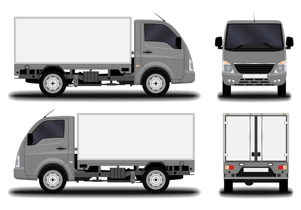 Realistic Truck Front View Side View Back View — Stock Vector