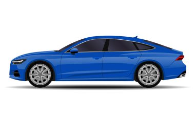 gerçekçi araba. spor sedan. yan görünüm.