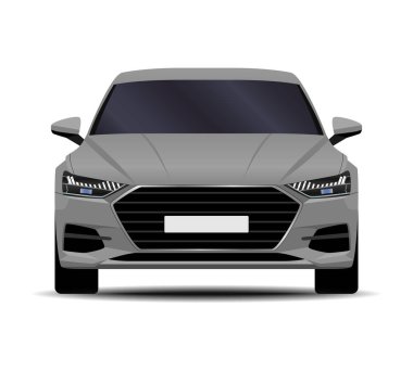 gerçekçi araba. spor sedan. Önden görünüm.