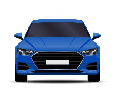 gerçekçi araba. spor sedan. Önden görünüm.