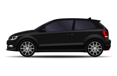Gerçekçi bir araba. Hatchback. yan görünüm.