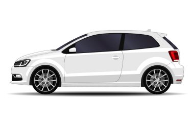 Gerçekçi bir araba. Hatchback. yan görünüm.