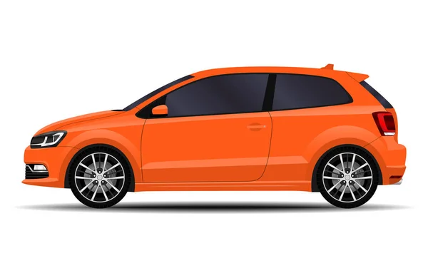 Carro Realista Hatchback Vista Lateral — Vetor de Stock