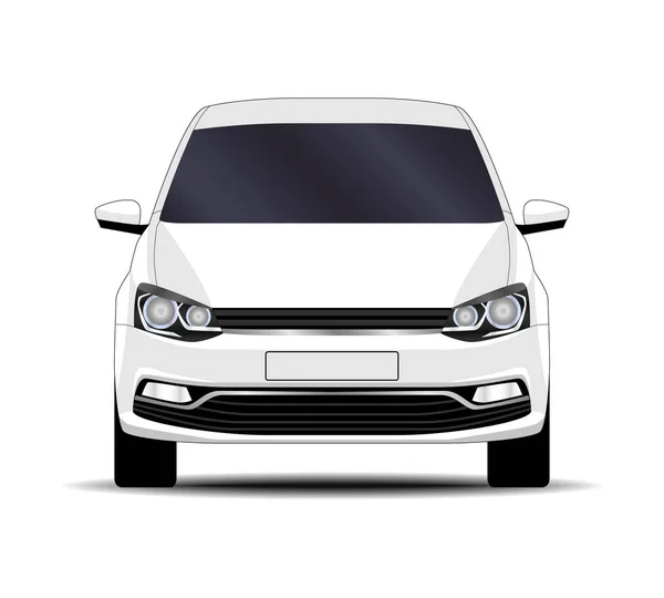 Coche Realista Hatchback Vista Frontal — Vector de stock