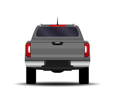 Gerçekçi bir araba. Kamyon, kamyonet. arka plan.