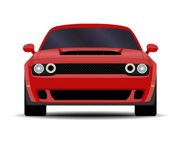 Realistic Car Muscle Car Front View — Stock Vector