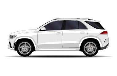 Gerçekçi bir SUV arabası. yan görünüm.