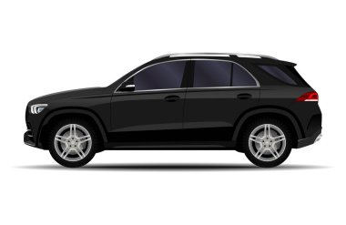 Gerçekçi bir SUV arabası. yan görünüm.