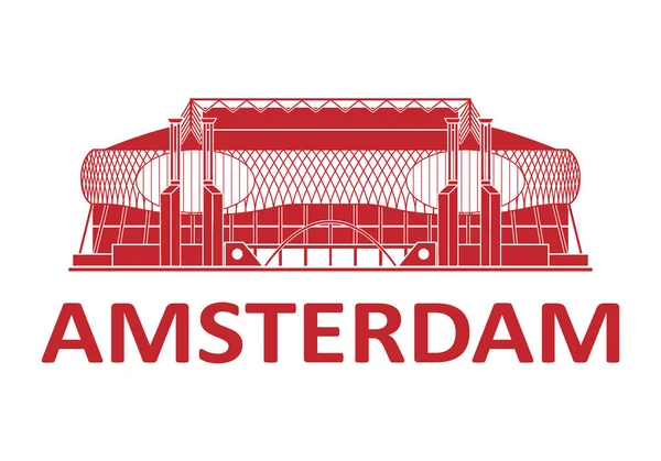 Football Stadium Amsterdam Netherlands — Stock Vector