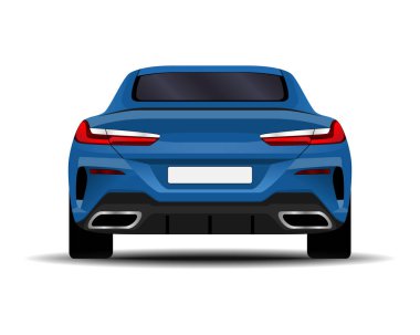 gerçekçi araba. spor coupe. Arkadan görünüm.