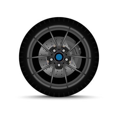 araç tekerleği. fren ile lastik