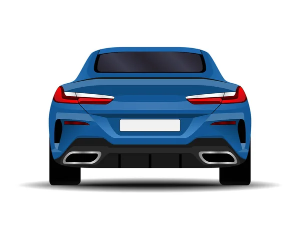 Realistisch Auto Sport Coupe Achteraanzicht — Stockvector