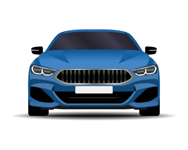 Realistic Car Sport Coupe Front View — Stock Vector