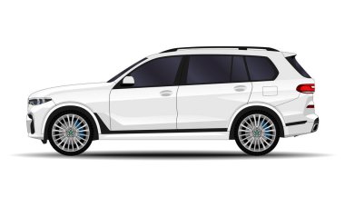 Gerçekçi bir SUV arabası. yan görünüm.