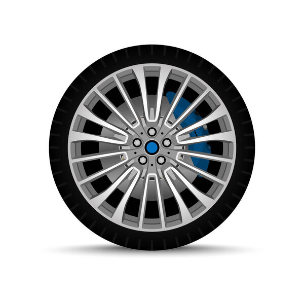 car wheel. tire and brake