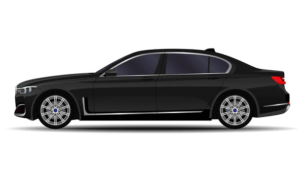 Realistic Car Sedan Side View — Stock Vector