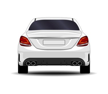 Gerçekçi bir araba. Sedan. arka plan.