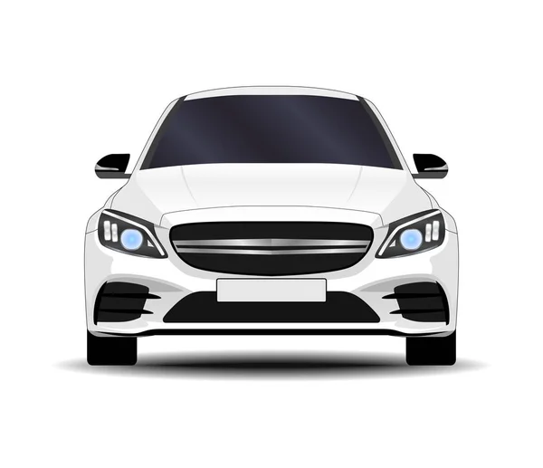 Realistisches Auto Limousine Frontansicht — Stockvektor