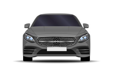 gerçekçi araba. spor coupe. Önden görünüm.