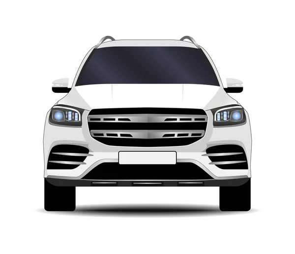 Coche Suv Realista Vista Frontal — Vector de stock