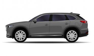 Gerçekçi bir SUV arabası. yan görünüm.