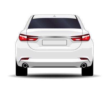 Gerçekçi bir araba. Sedan. arka plan.