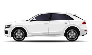 Gerçekçi bir SUV arabası. yan görünüm.