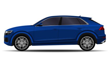 Gerçekçi bir SUV arabası. yan görünüm.