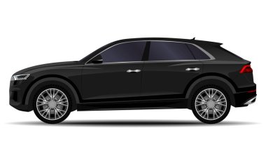 Gerçekçi bir SUV arabası. yan görünüm.