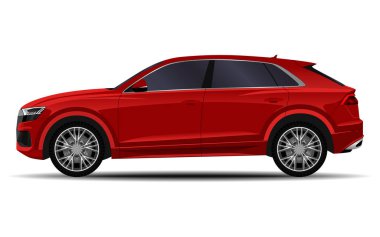Gerçekçi bir SUV arabası. yan görünüm.