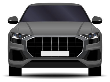 Gerçekçi bir SUV arabası. Ön görünüm.