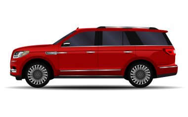 Gerçekçi bir SUV arabası. yan görünüm.