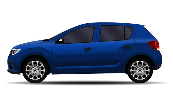 Coche Realista Hatchback Vista Lateral — Vector de stock