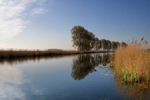 Alberi che si riflettono nel Bakkerskil — Foto Stock