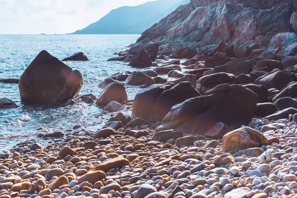 empty stone beach bay on tropical island