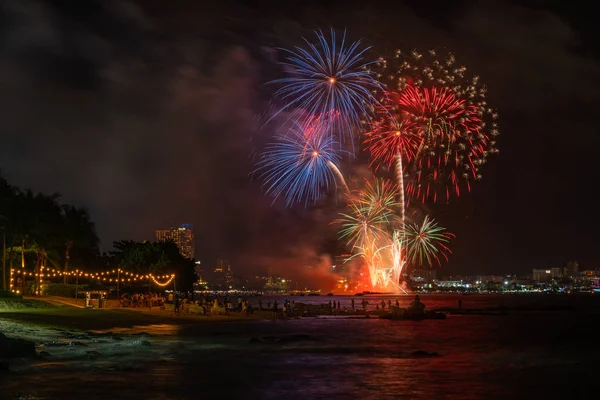 Chonburi Thailand Juni 2018 Alljährliches Schönes Feuerwerk Zur Förderung Des — Stockfoto